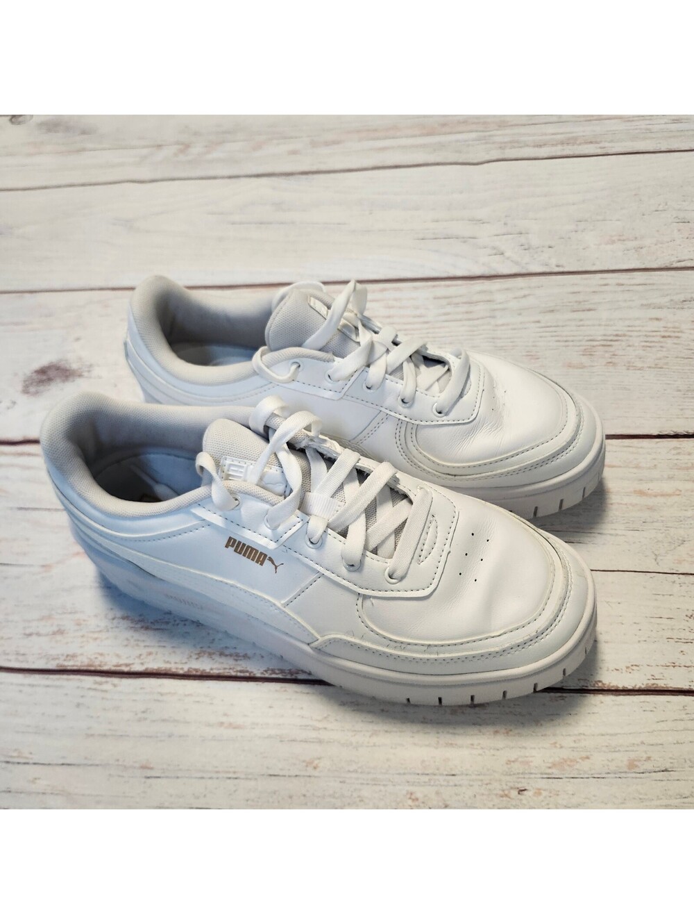Puma White Leather Sneakers Women's Size 10